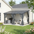 YODOLLA 14' x 8' Gazebo Outdoor Pergola with Curtains and Netting