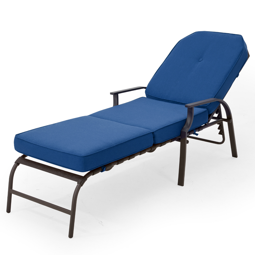 YODOLLA Adjustable Outdoor Chaise Lounge, Blue