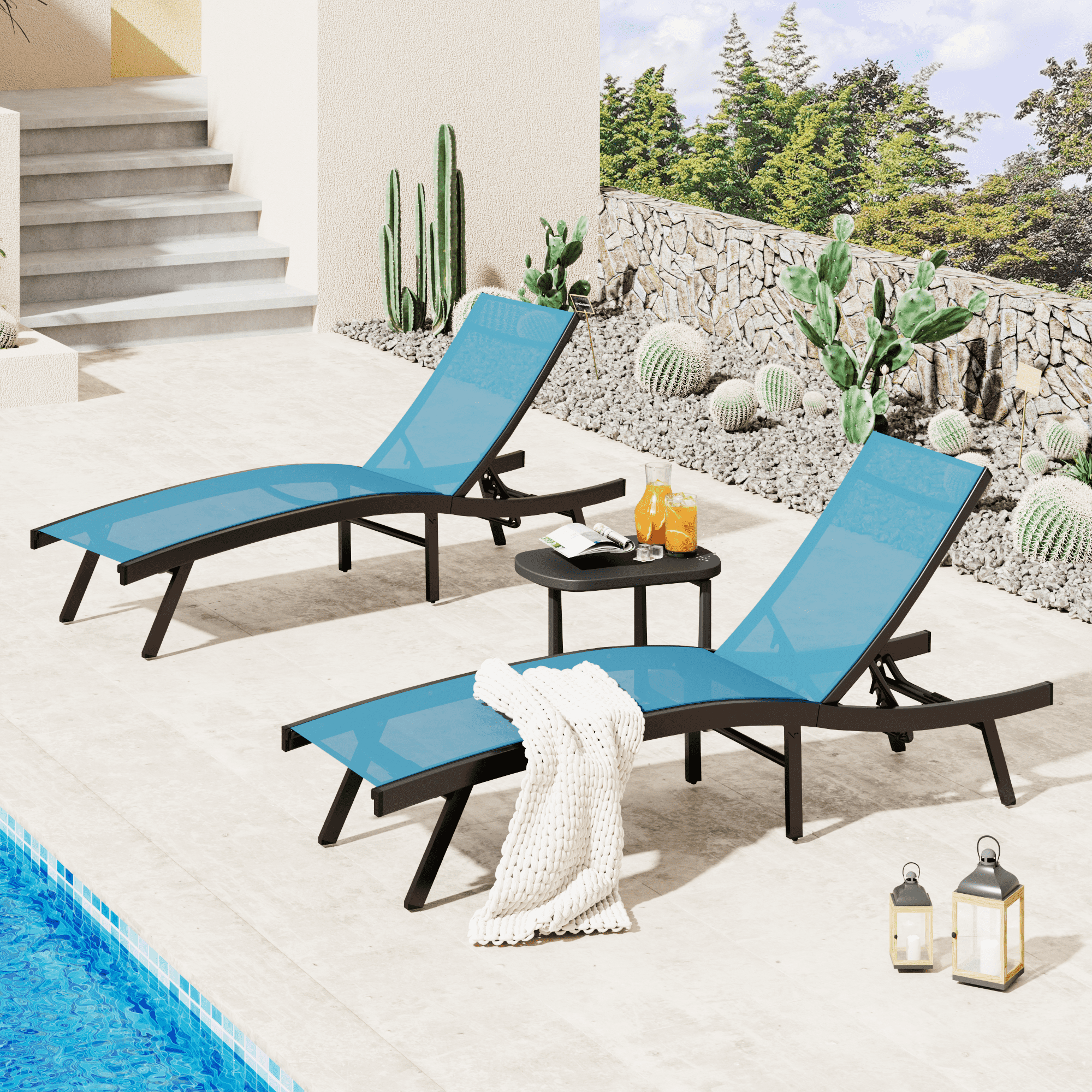 YODOLLA Outdoor Chaise Lounge, All Weather Pool Lounge Chairs Ergonomic Design