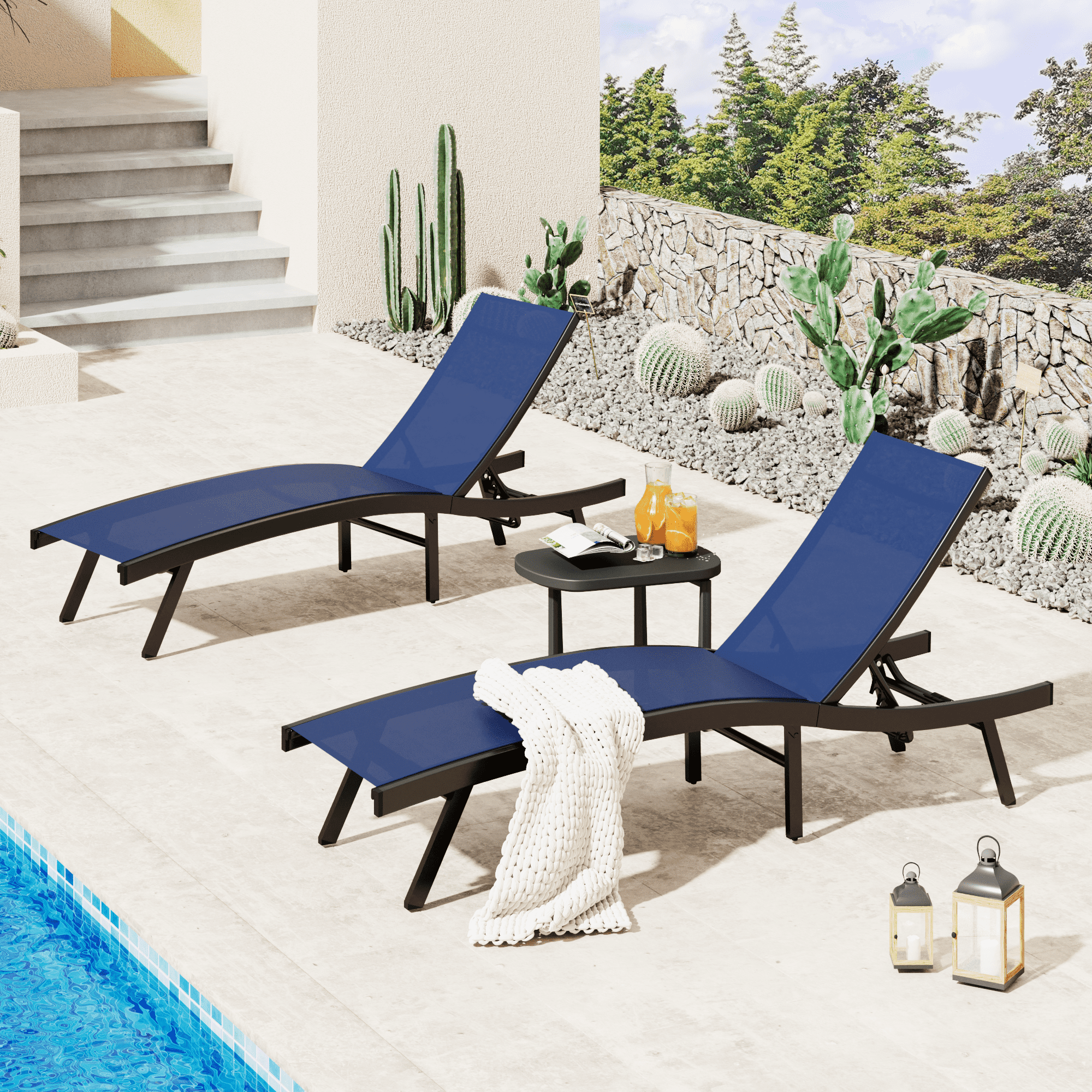 YODOLLA Outdoor Chaise Lounge, All Weather Pool Lounge Chairs Ergonomic Design