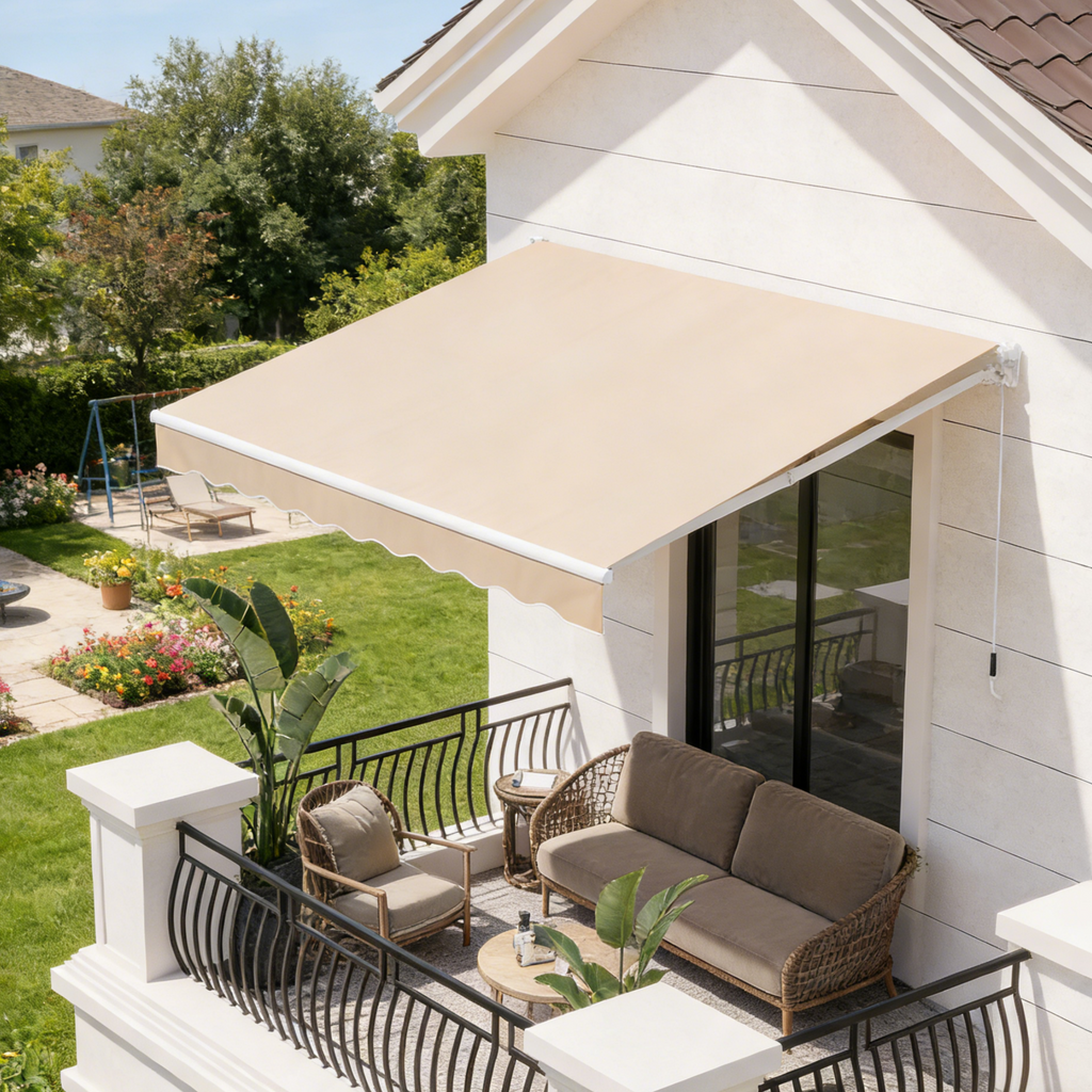 YODOLLA 8.2'×6.5' Manual Retractable Awning Sun Shade