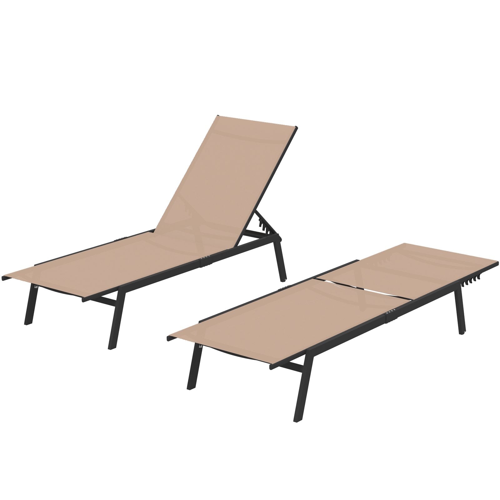 YODOLLA 2 PCS Curved Design Pool Lounge Chairs, Beige