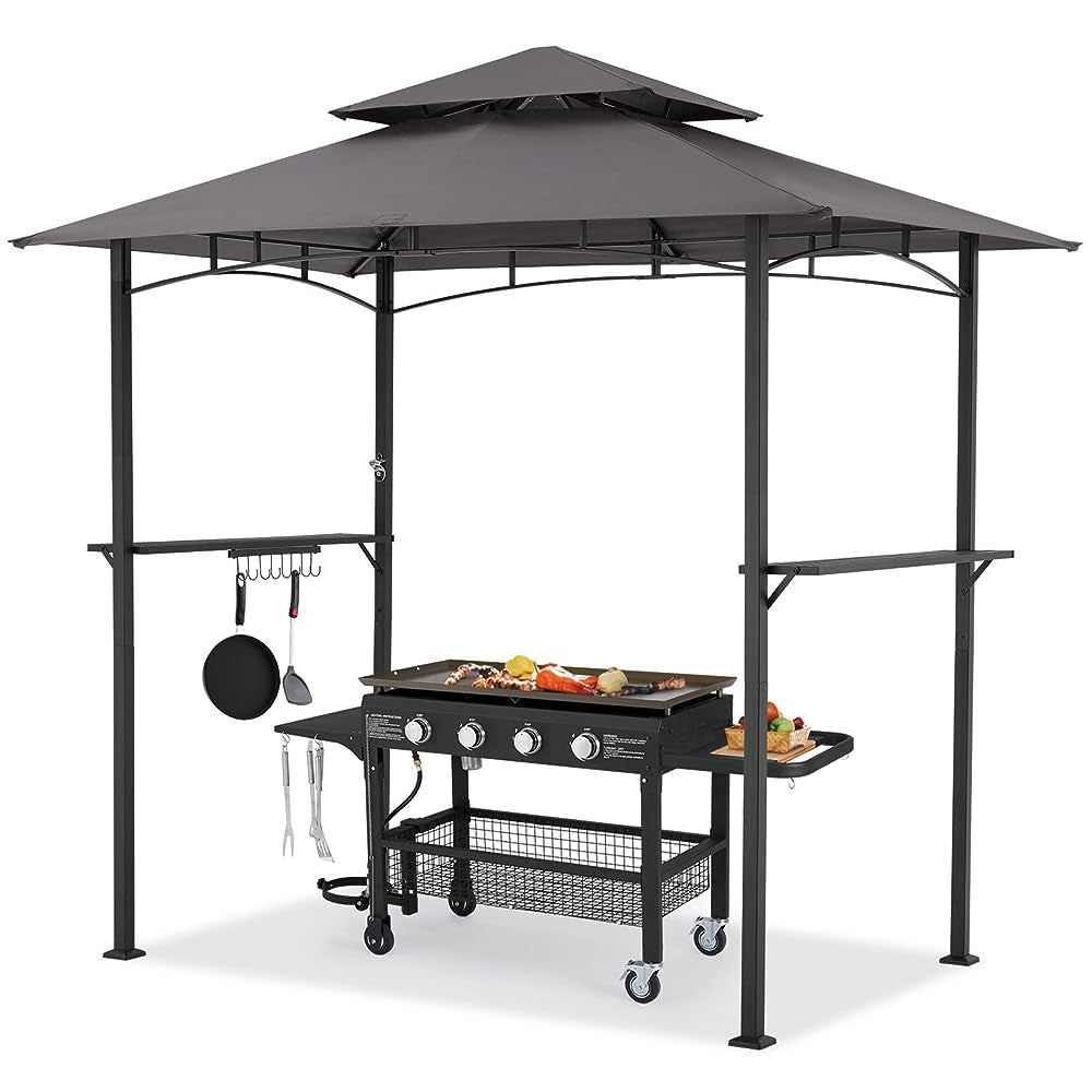 YODOLLA 8' x 5' Grill Gazebo, Dark Grey