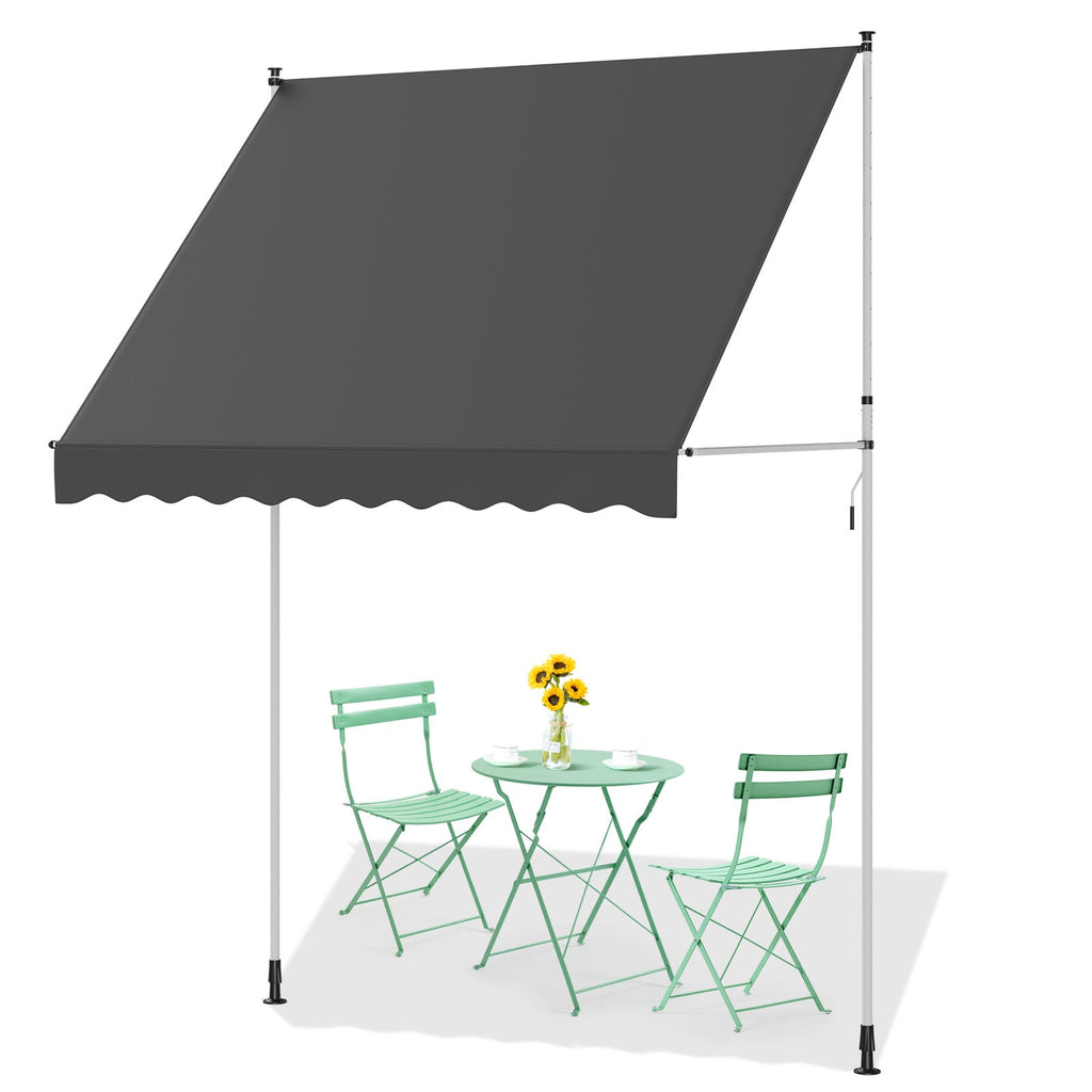 YODOLLA 78”×47” Free Standing Awning, Dark Grey