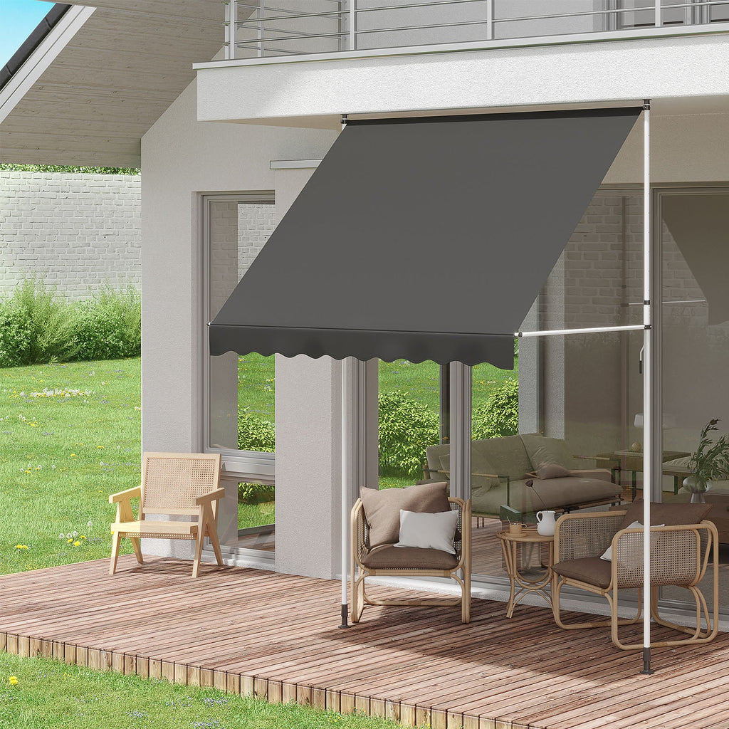 YODOLLA 78”×47” Free Standing Awning, Dark Grey