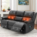 YODOLLA Reclining Sofa 3-Seater Couch, Blackbest