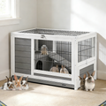 YODOLLA 35.4'' Rabbit Cage Pet House for Small Animals, Gray
