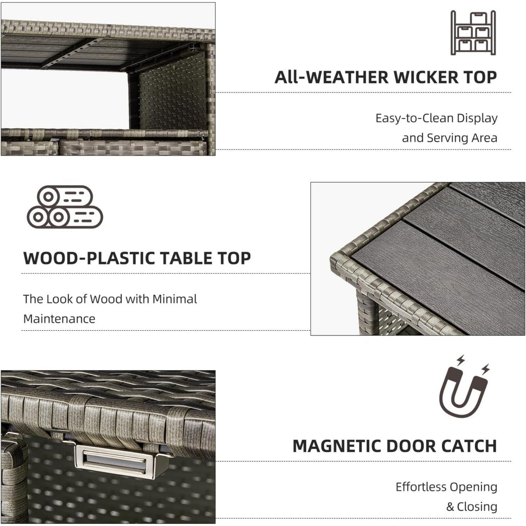 YODOLLA Grill Cart Outdoor with Storage, Graybest