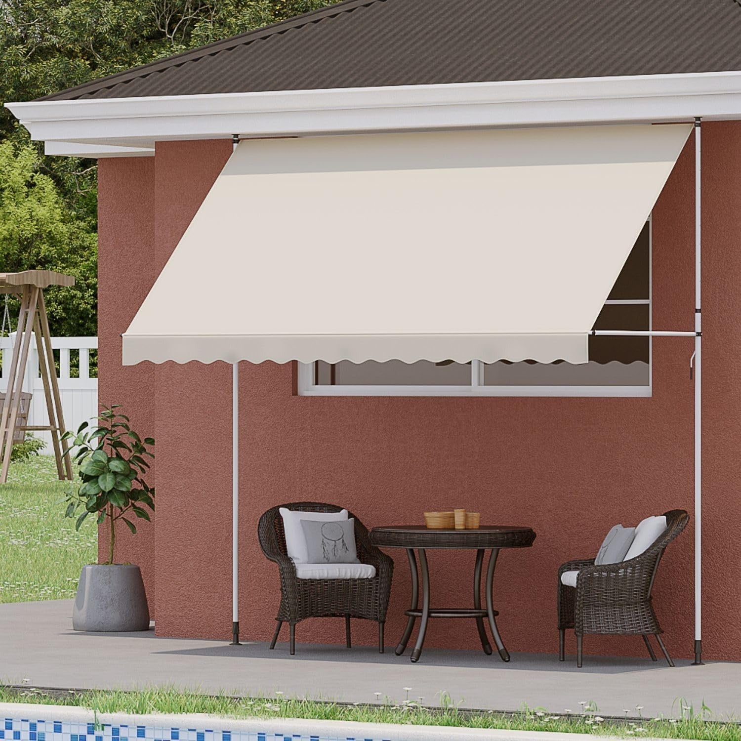 YODOLLA 3x1.8m DIY Free Standing Awning, Beige