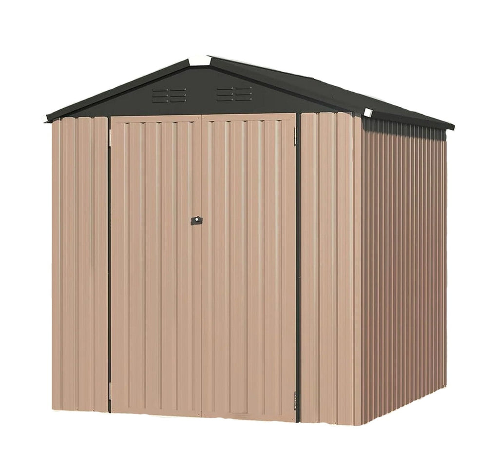YODOLLA 7' x 7' Storage Metal Shed, Grey