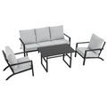 YODOLLA Aluminum Patio Furniture Set Metal Outdoor Furniture, Light Grey