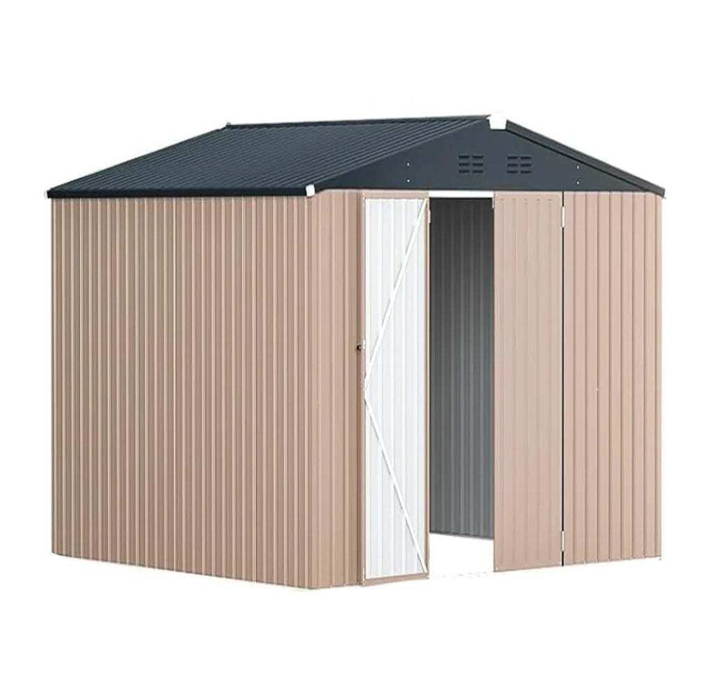 YODOLLA 9' x 10' Metal Storage Large Shed, Grey
