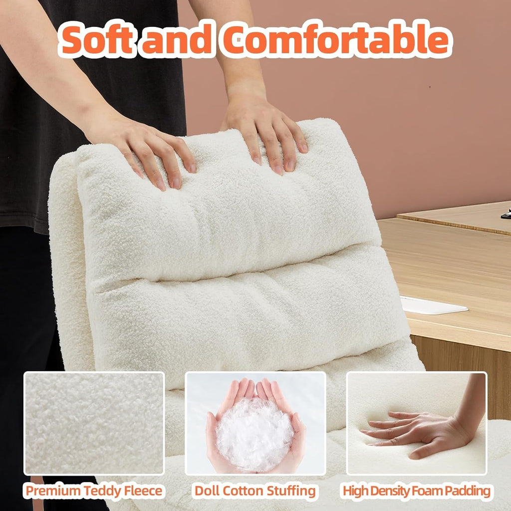 YODOLLA Office Chairs Swivel Desk Chair, Teddy White