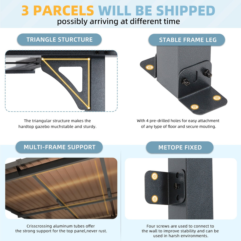 YODOLLA 16' x 12' Gazebo Outdoor Pergola