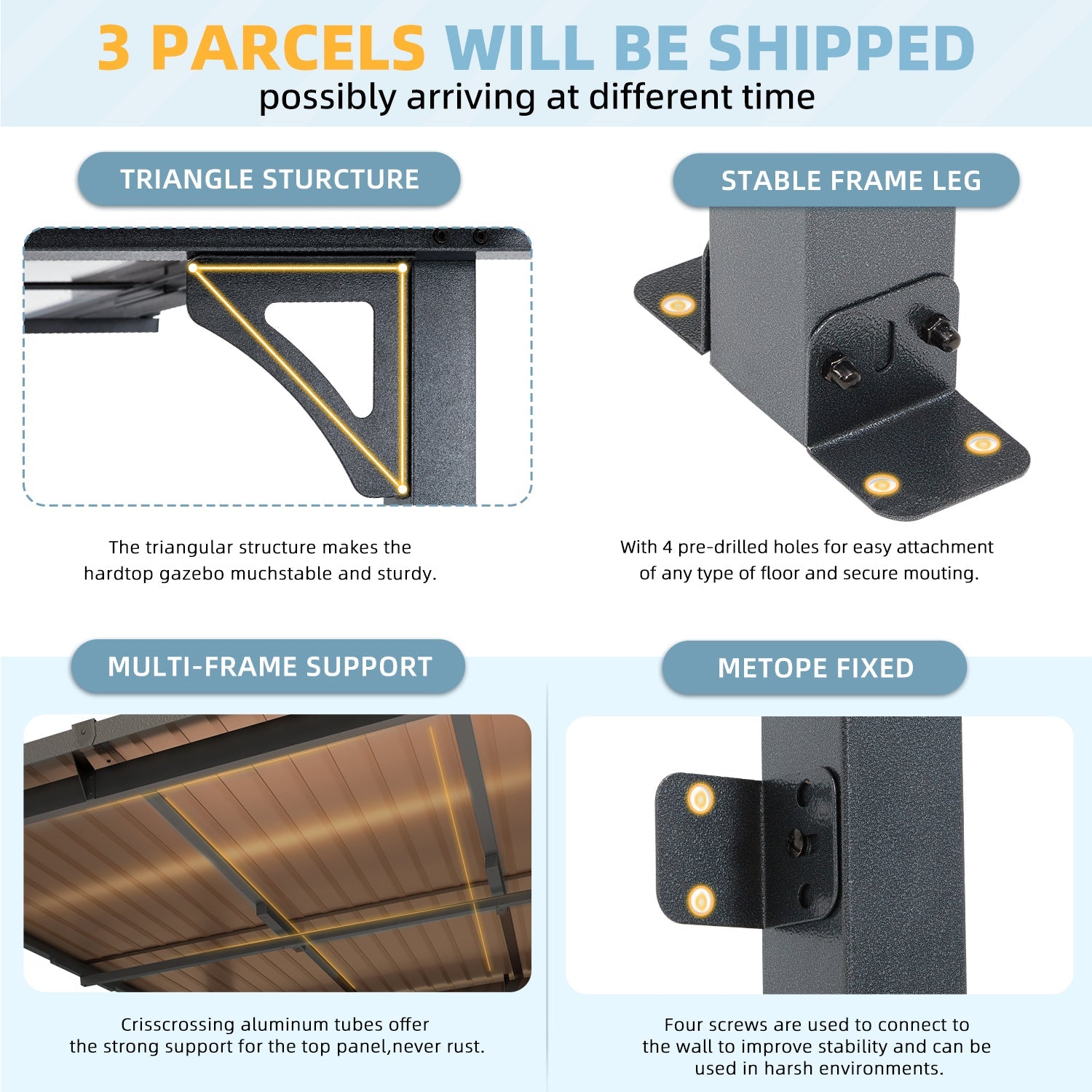 YODOLLA 16' x 12' Gazebo Outdoor Pergola