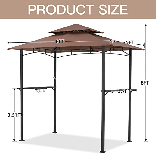 YODOLLA 8' x 5' Grill Gazebo, Brown