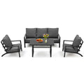 YODOLLA Aluminum Patio Furniture Set Metal Outdoor Furniture, Dark Grey