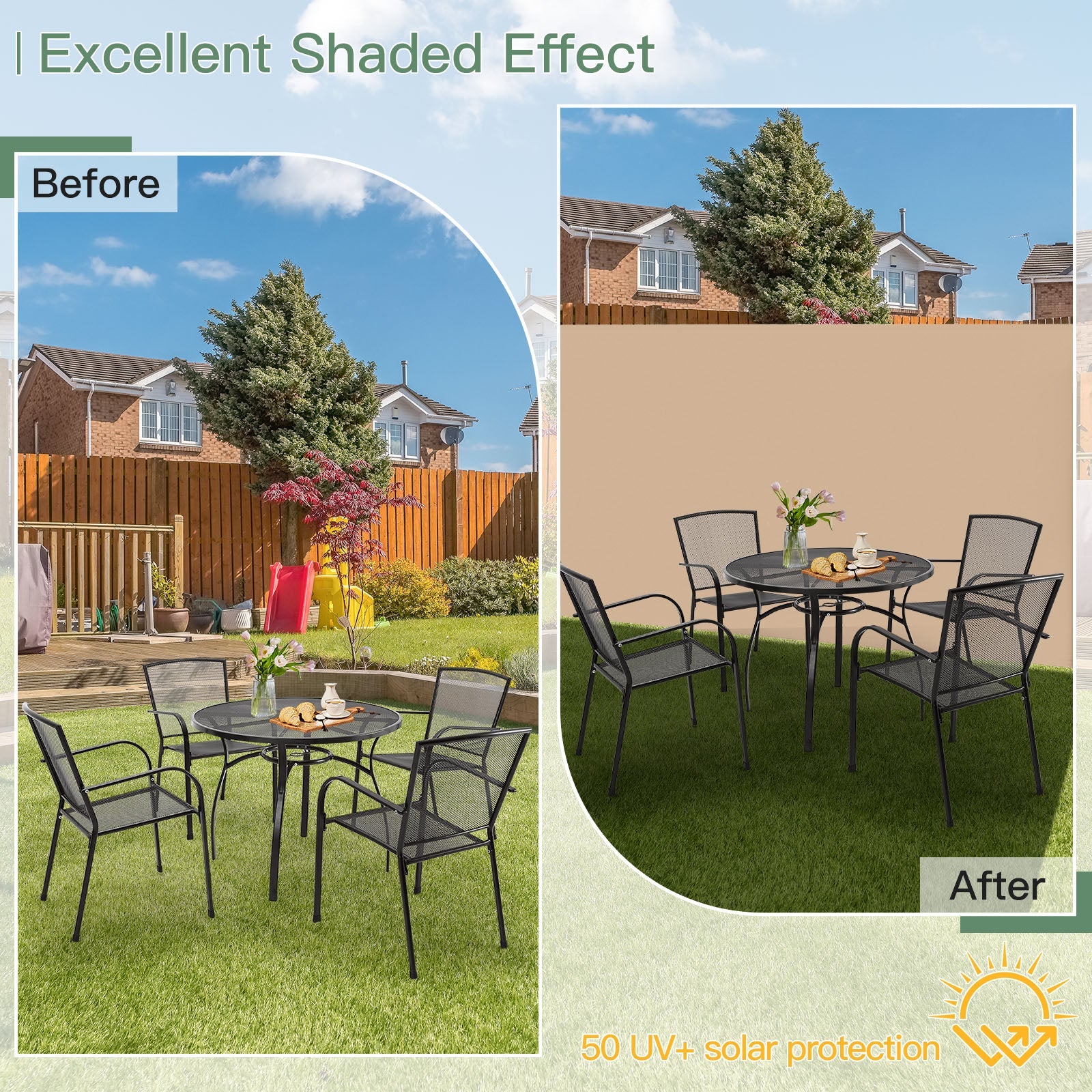 YODOLLA 118"x 63" Splashproof Retractable Side Awning, Beige