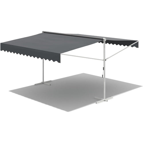 YODOLLA 10'x10' Dual Side Free Standing Retractable Awning, Dark Gray