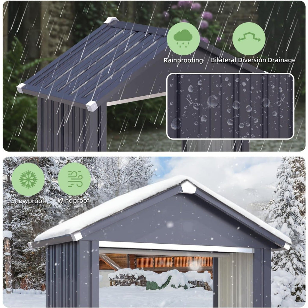 YODOLLA 2x5FT Outdoor Storage Shed, Grey