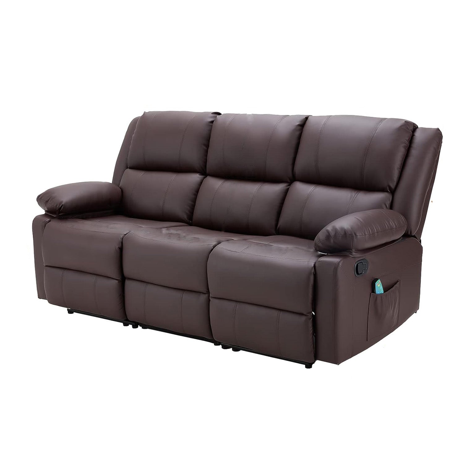 YODOLLA Reclining Sofa 3-Seater Couch, Brownbest