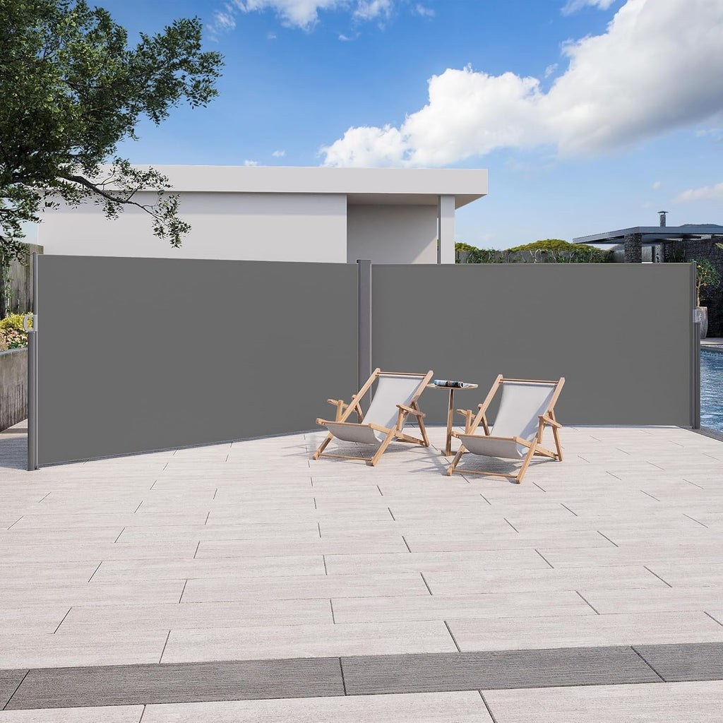 YODOLLA 236" x 63" Splashproof Retractable Side Awning, Dark Grey