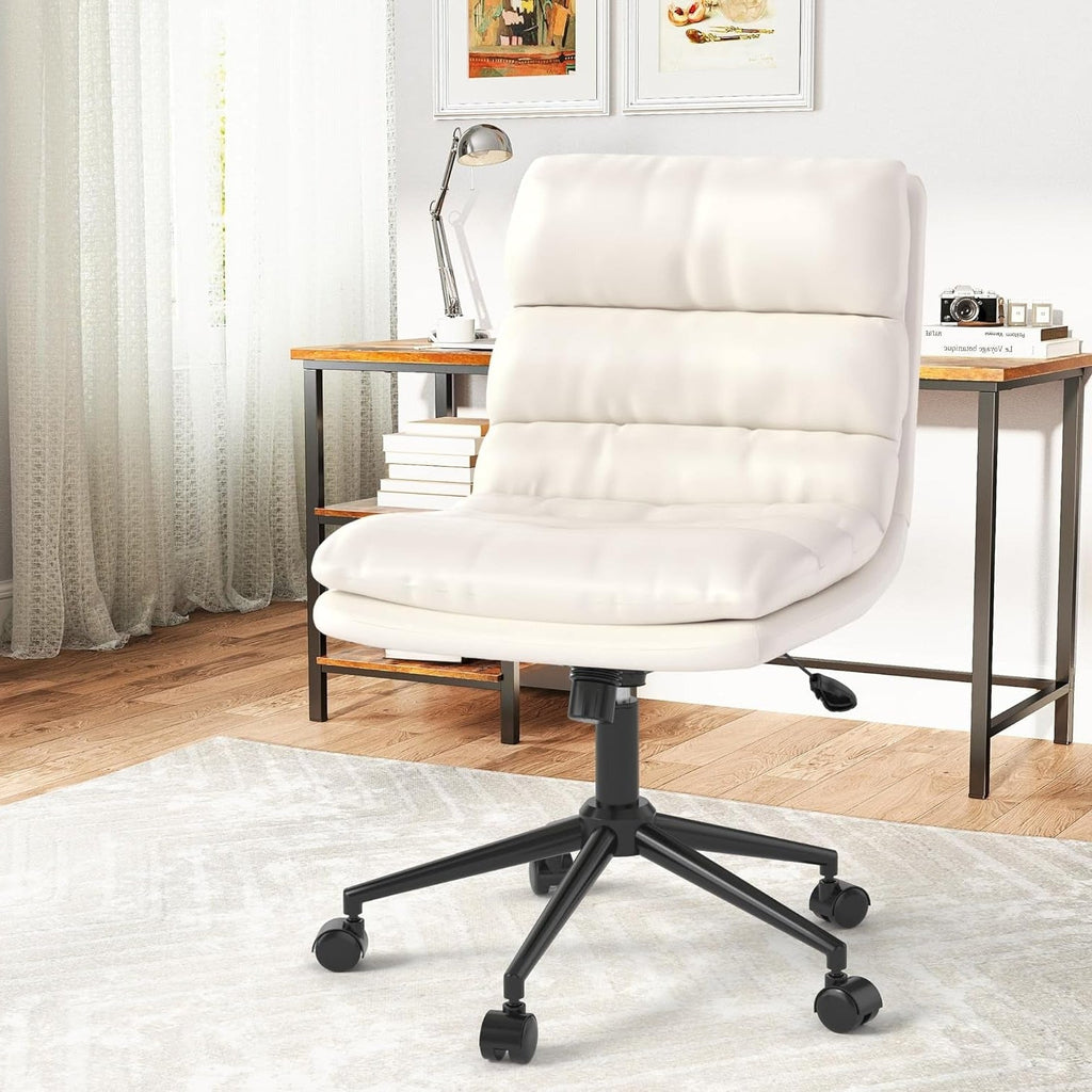 YODOLLA Office Chairs Swivel Desk Chair, PU Leather Whitebest