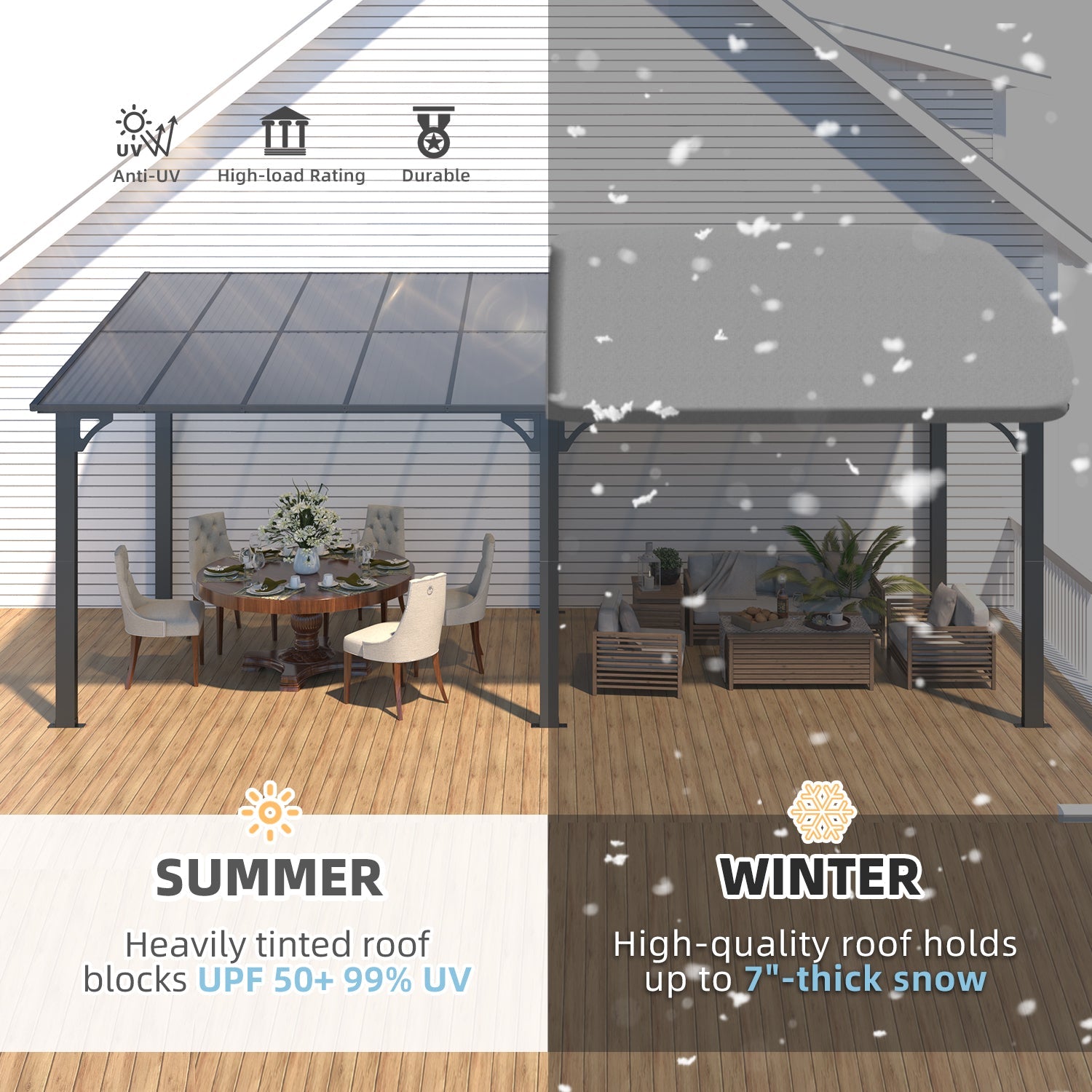 YODOLLA 20' x 8' Gazebo Outdoor Pergola, Dark Grey