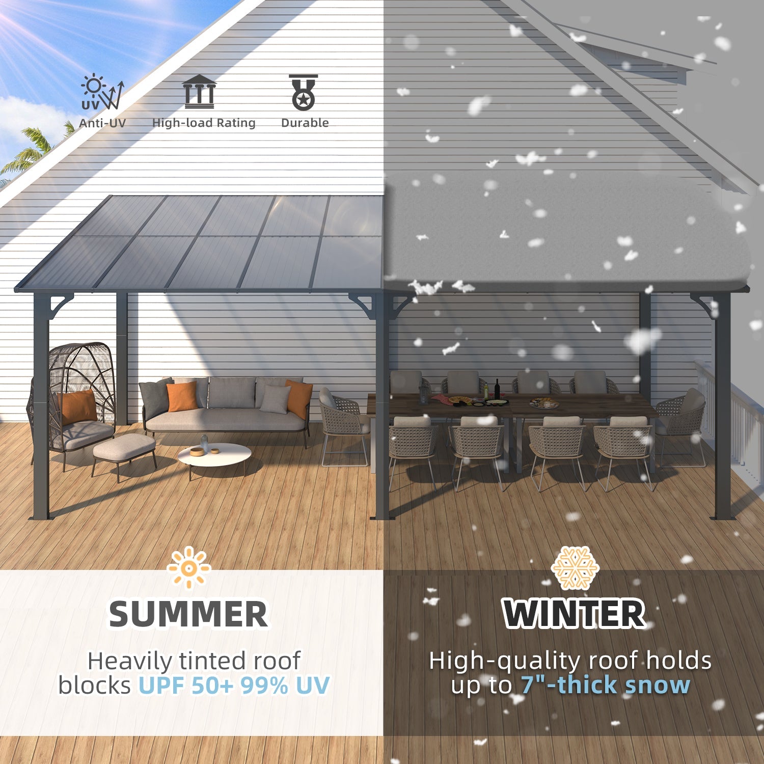 YODOLLA 20' x 10' Gazebo Outdoor Pergola