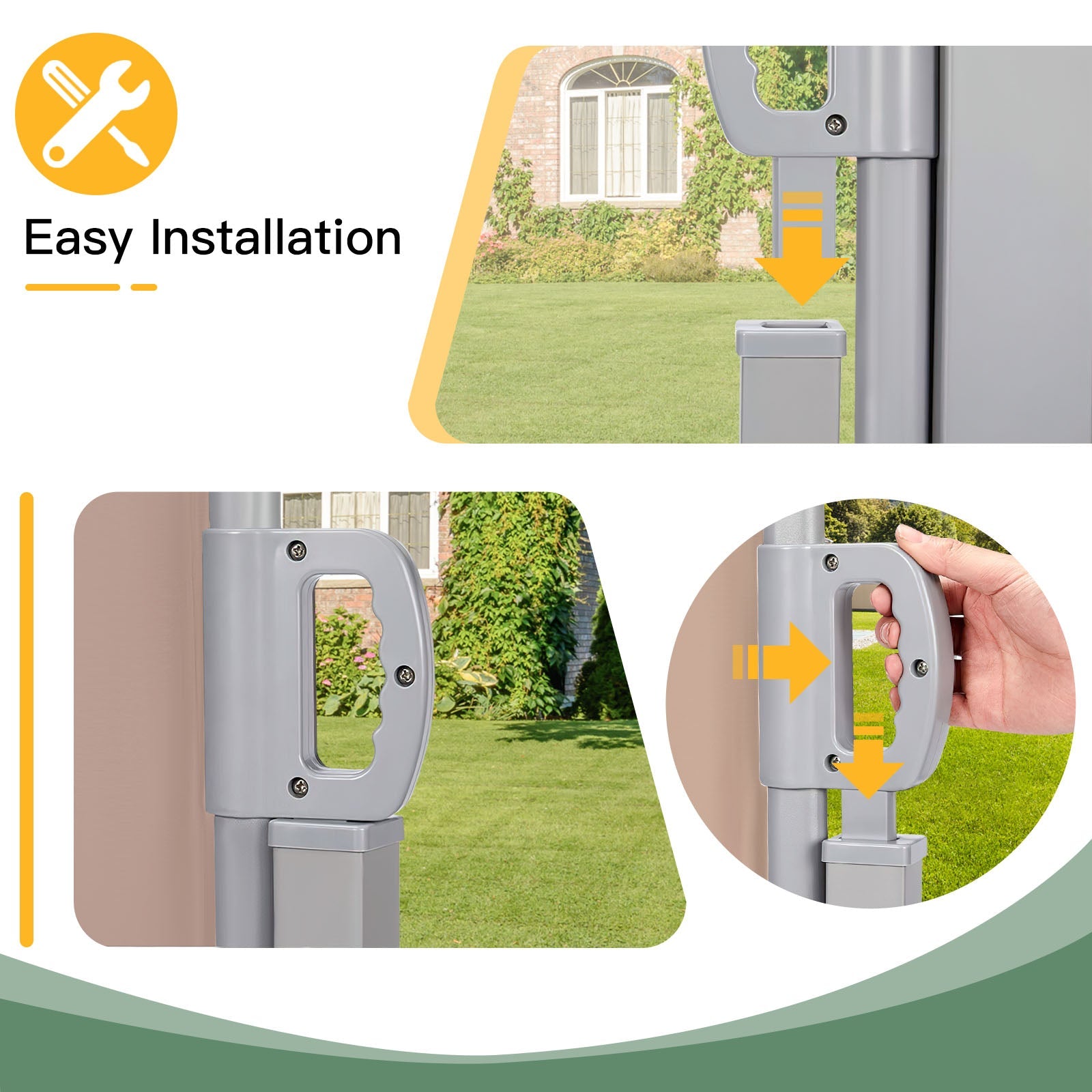 YODOLLA 138"x63" Splashproof Retractable Side Awning, Beige