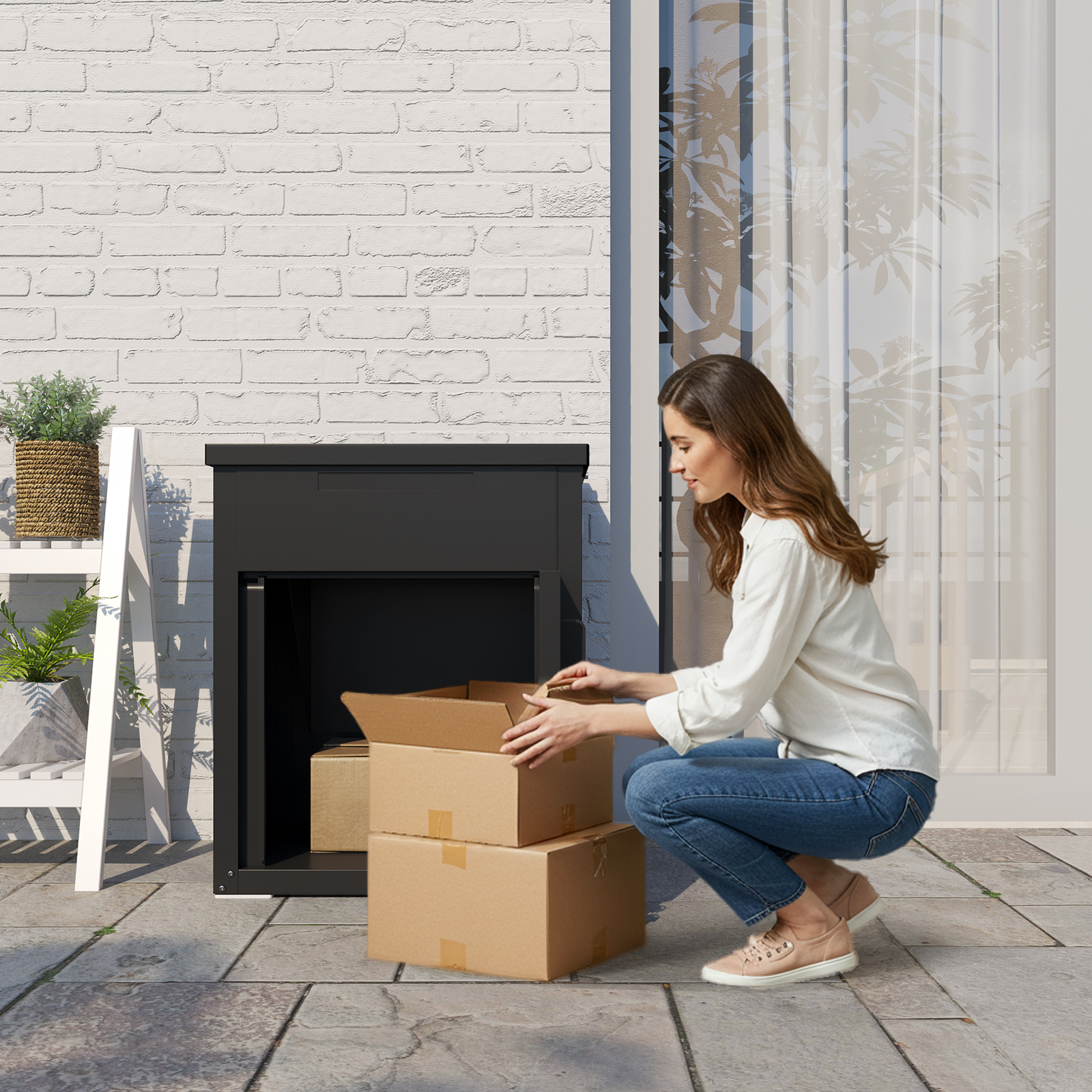 YODOLLA Package Delivery Box for Outside, Black (13.7" x 17.7" x 21.6")best