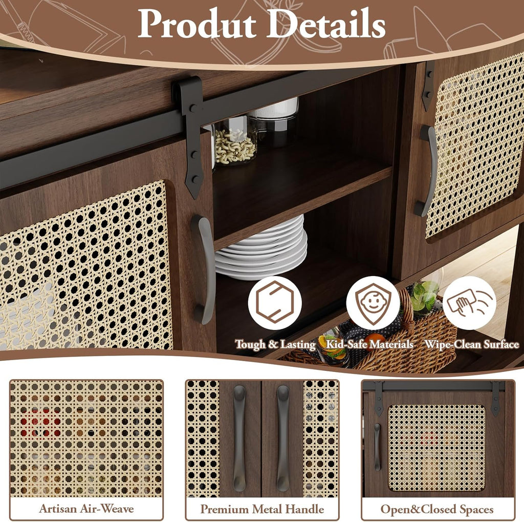 YODOLLA 47'' Buffet Cabinet, Coffee Bar Storage Cabinetbest