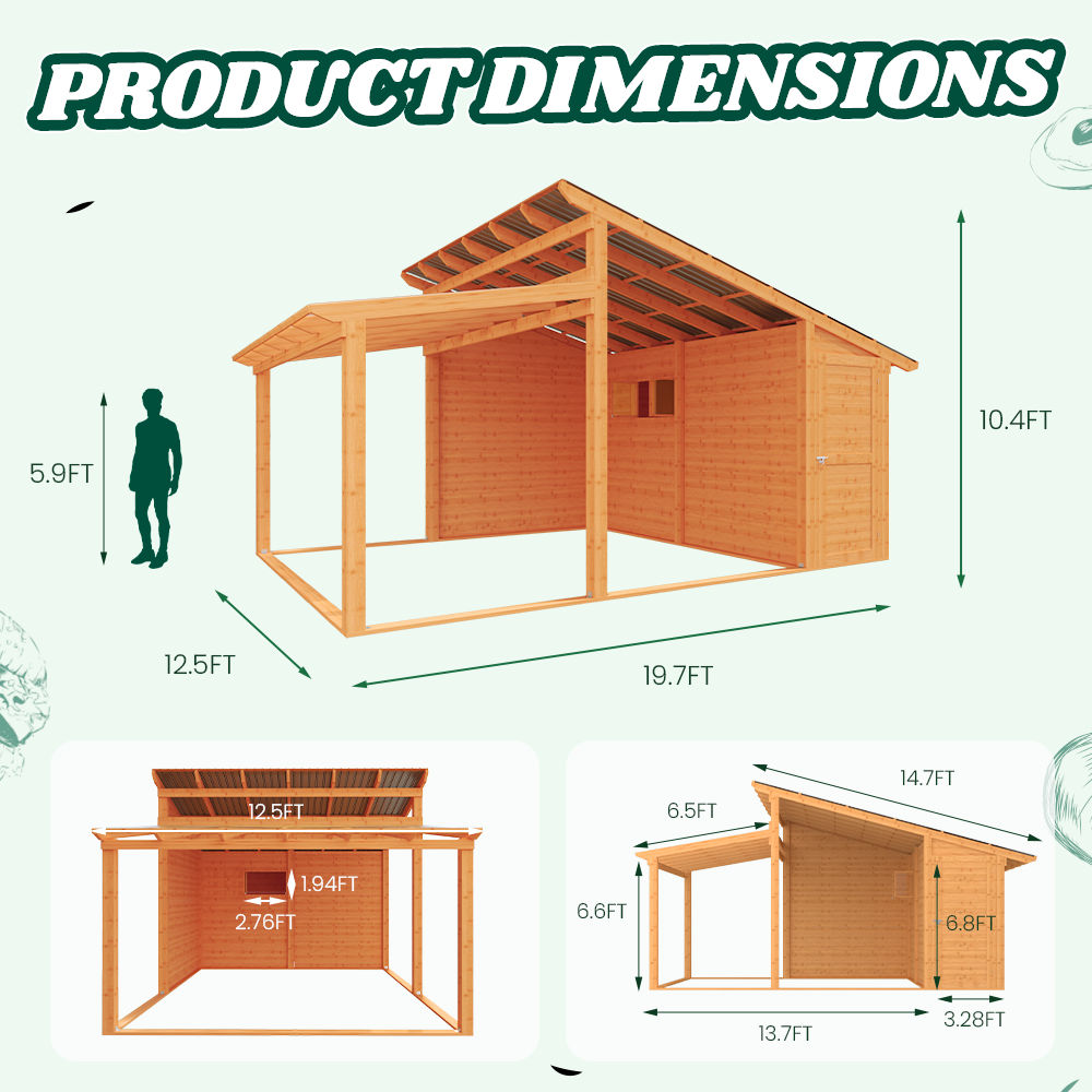 YODOLLA 20' × 12.5' Outdoor Gazebo with Storage Roombest