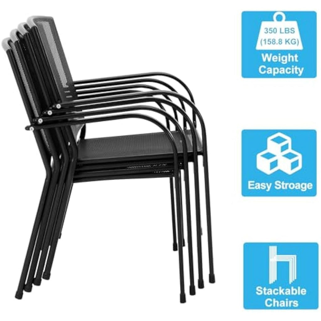 YODOLLA Stackable Patio Dining Chairs Set of 4best