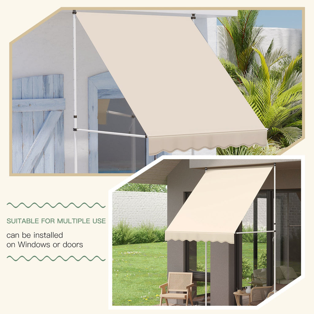 YODOLLA 59”×47” Manual Retractable Awning, Beige