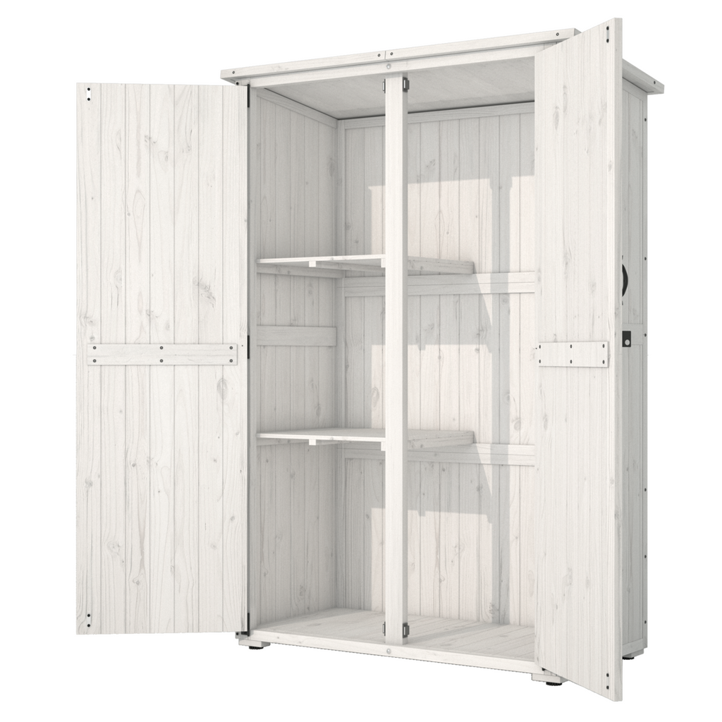 YODOLLA Outdoor Storage Shed with Waterproof Roof, Gray&White