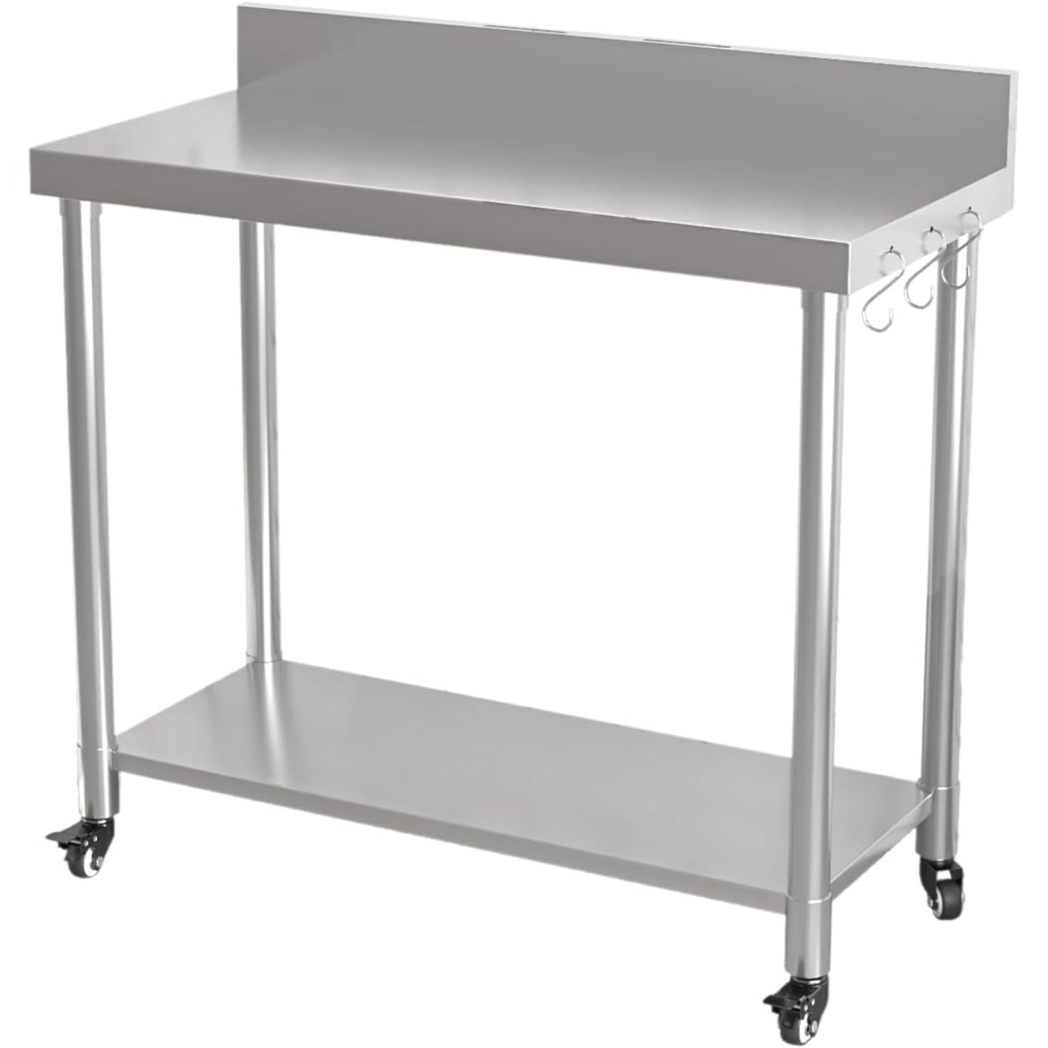 YODOLLA Stainless Steel Table with Backsplash 48"x18" Prep Tables for Commercial Kitchenbest