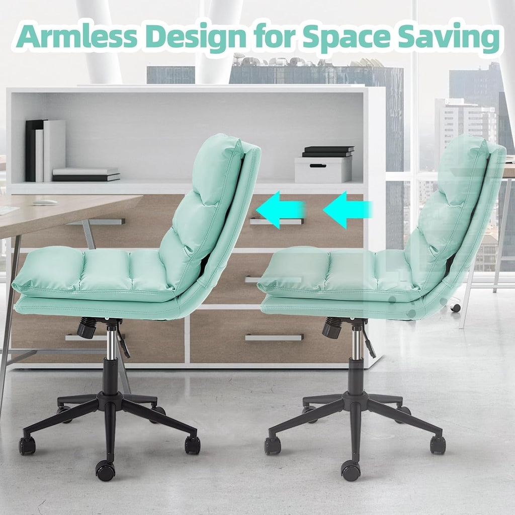 YODOLLA Office Chairs Swivel Desk Chair, PU Leather Light Greenbest