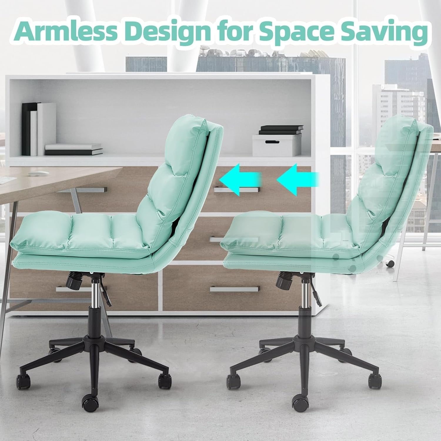 YODOLLA Office Chairs Swivel Desk Chair, PU Leather Light Greenbest