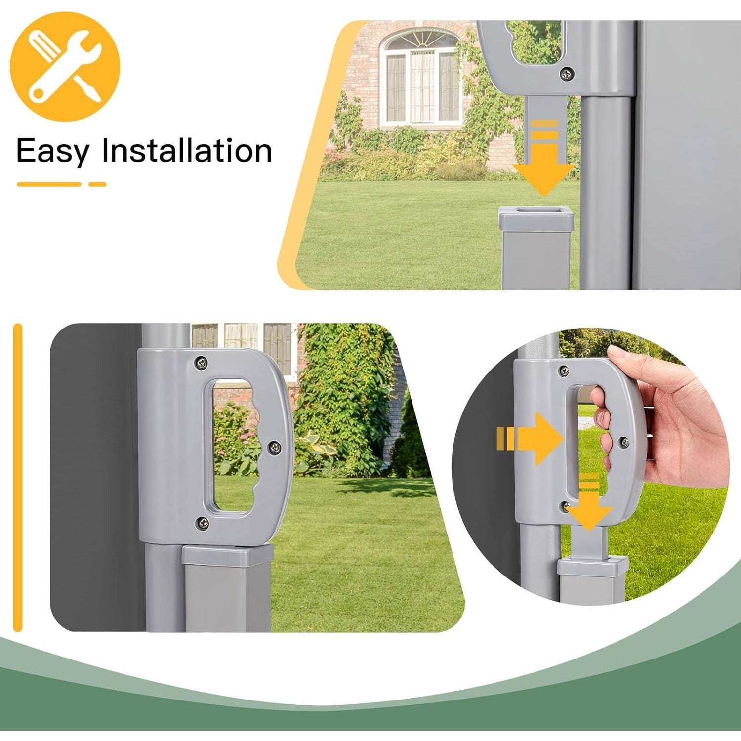 YODOLLA 138"x 63" Splashproof Retractable Side Awning, Dark Grey