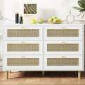 YODOLLA Wicker Dresser 6 Drawer Rattan Dresser, Whitebest