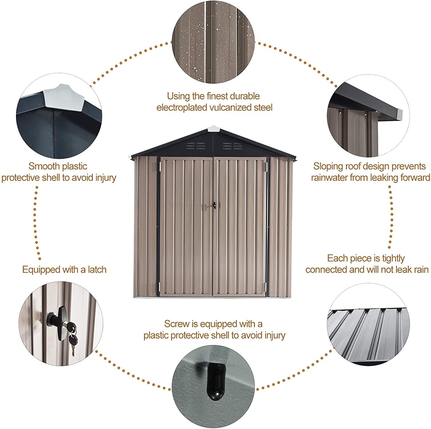 YODOLLA 6x6 Sheds Storage Sheds & Outdoor Storage