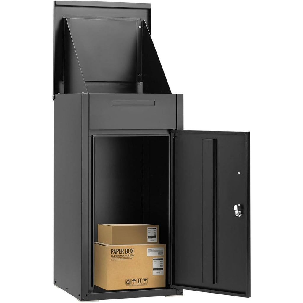 YODOLLA Lockable Anti-Theft Parcel Drop Box with Mailbox for Porch Fence Curbside, Blackbest