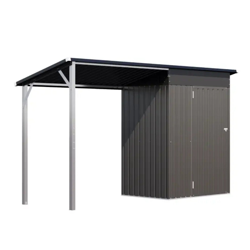 YODOLLA Outdoor Open-Sided Storage Shed, 3x5 Sheds with 15 Sq. Ft Covered