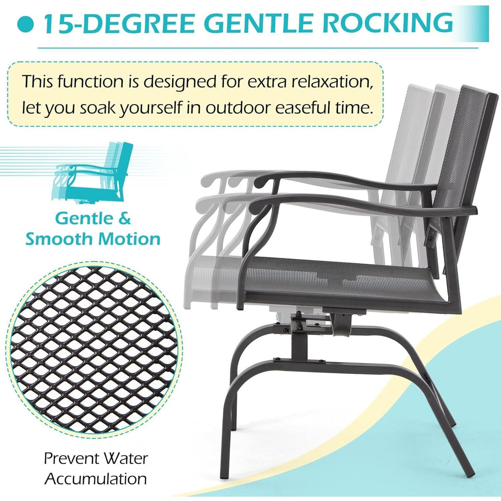 YODOLLA Outdoor Metal Rocker Chair Set of 2best