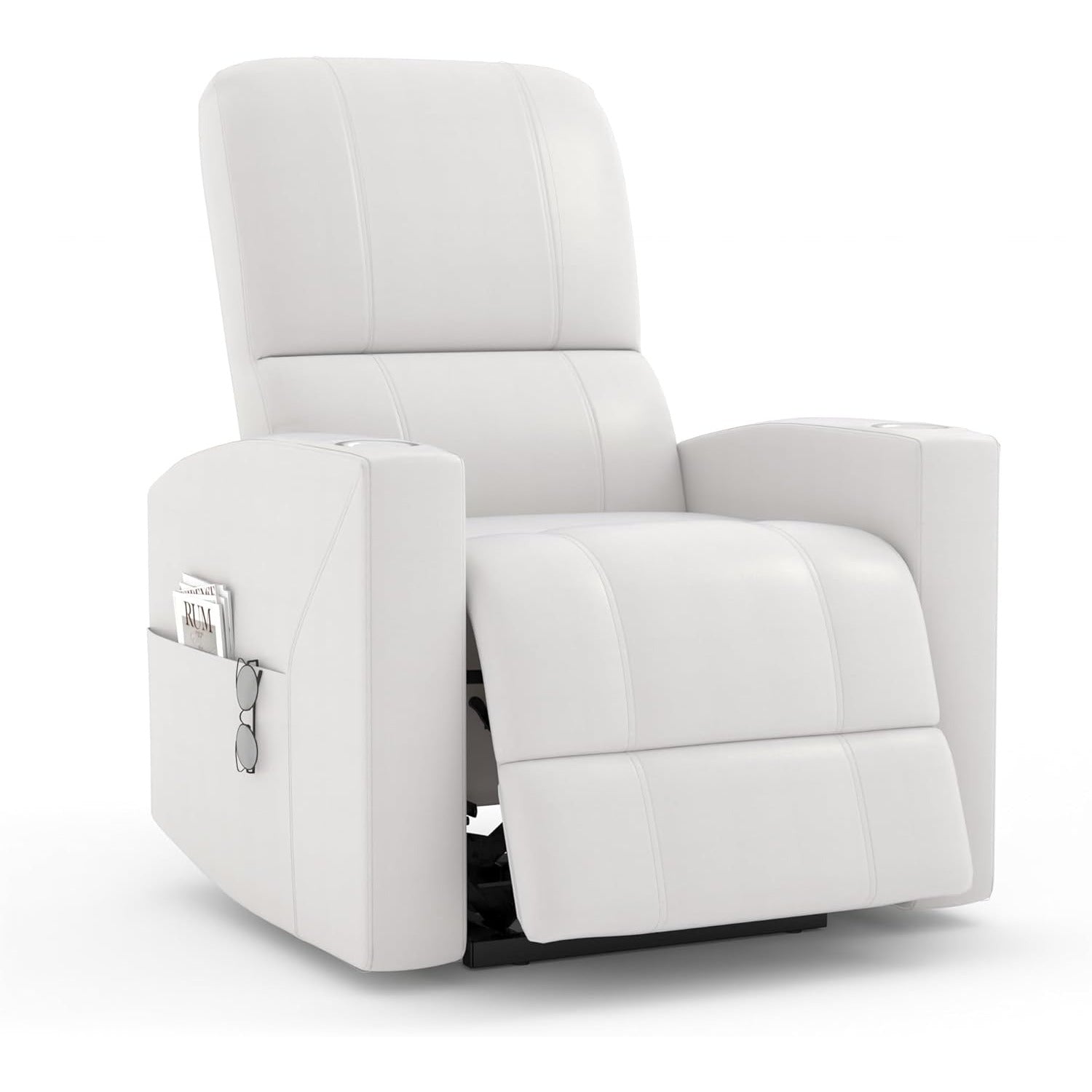 YODOLLA Recliner Sofa Chair, Faux Leather Whitebest