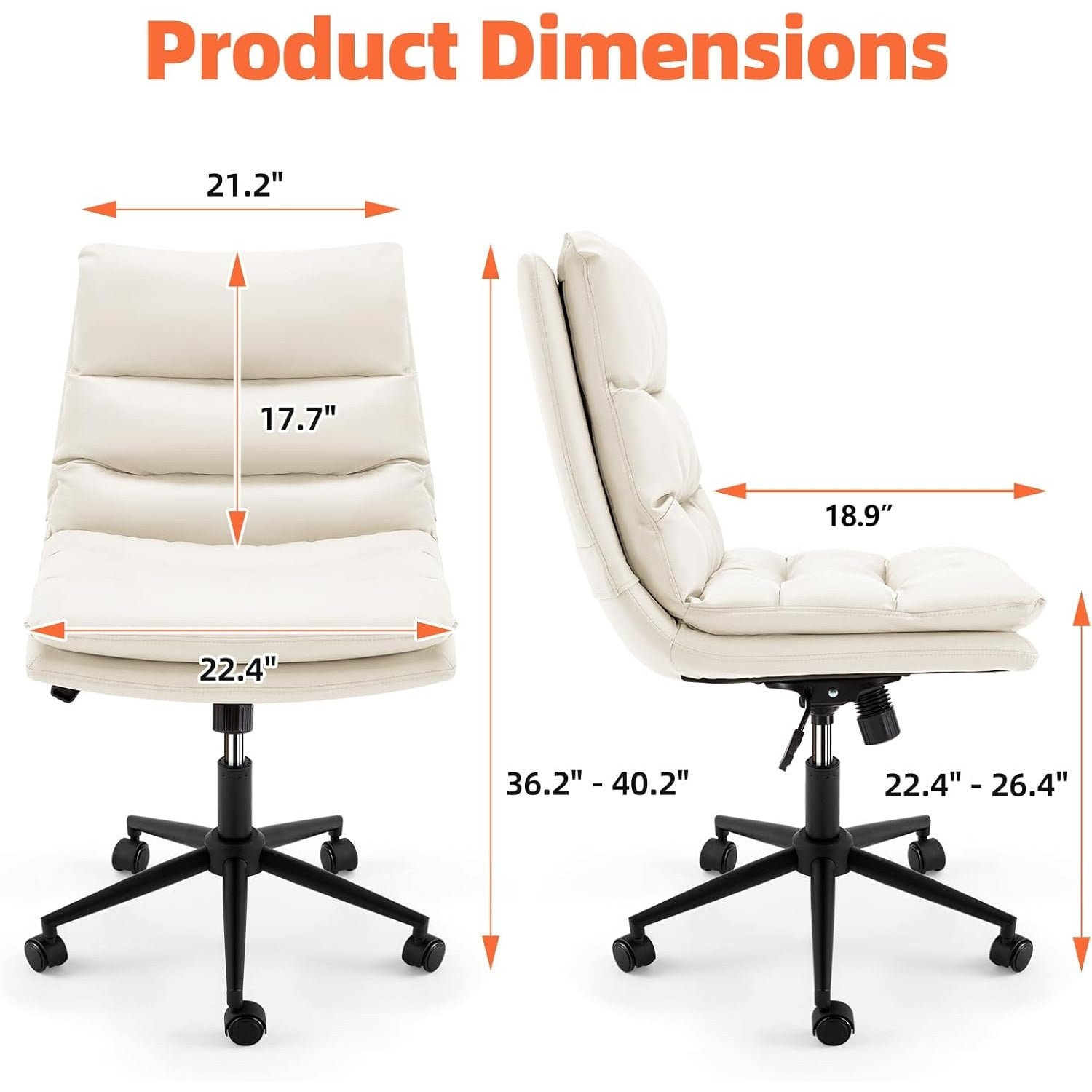 YODOLLA Office Chairs Swivel Desk Chair, PU Leather Whitebest