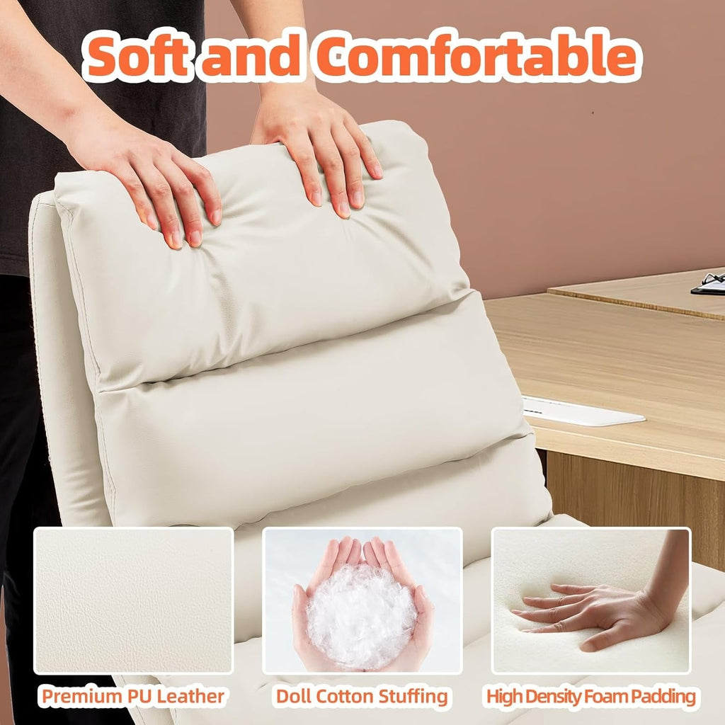 YODOLLA Office Chairs Swivel Desk Chair, PU Leather Whitebest