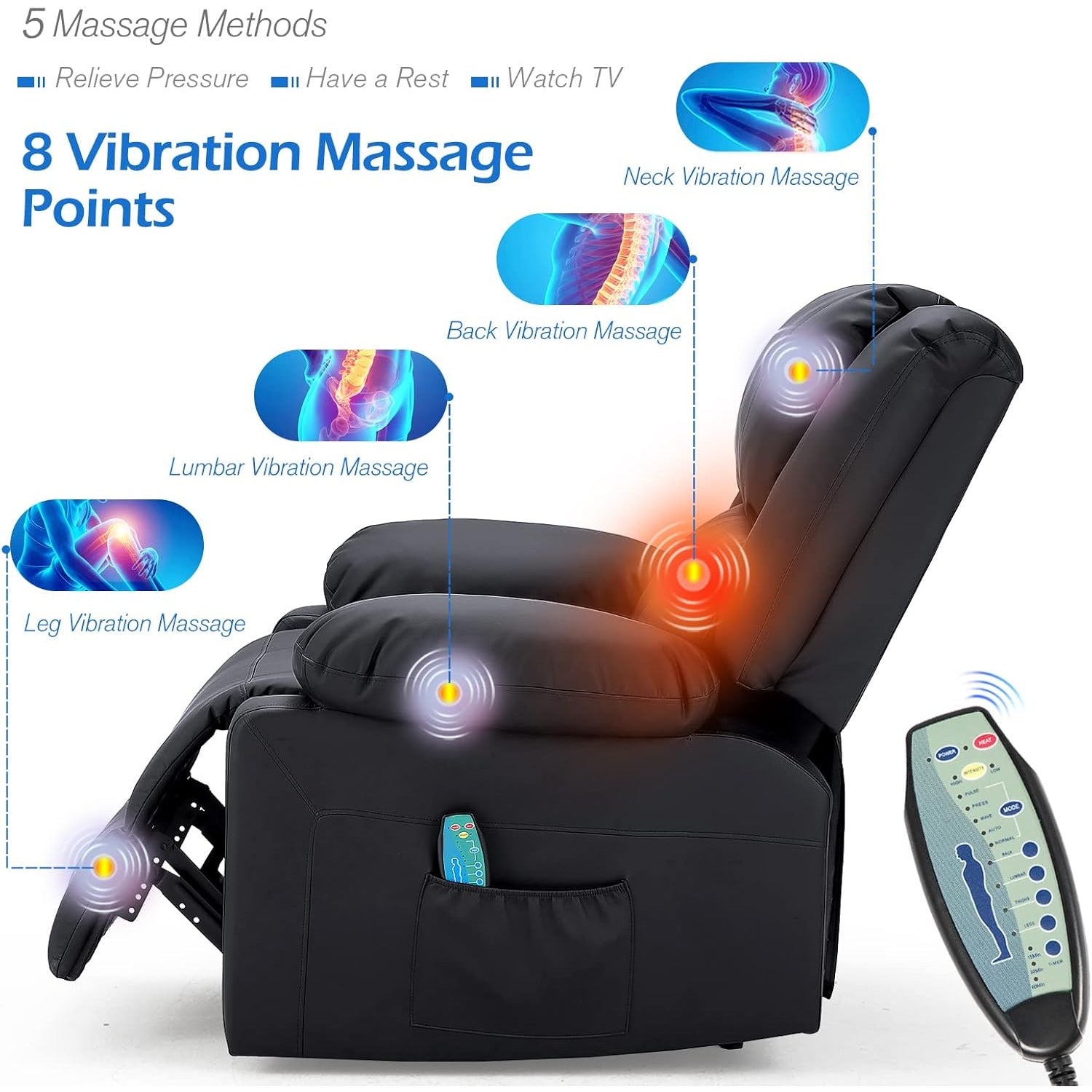 YODOLLA Massage Recliner Chair, Black