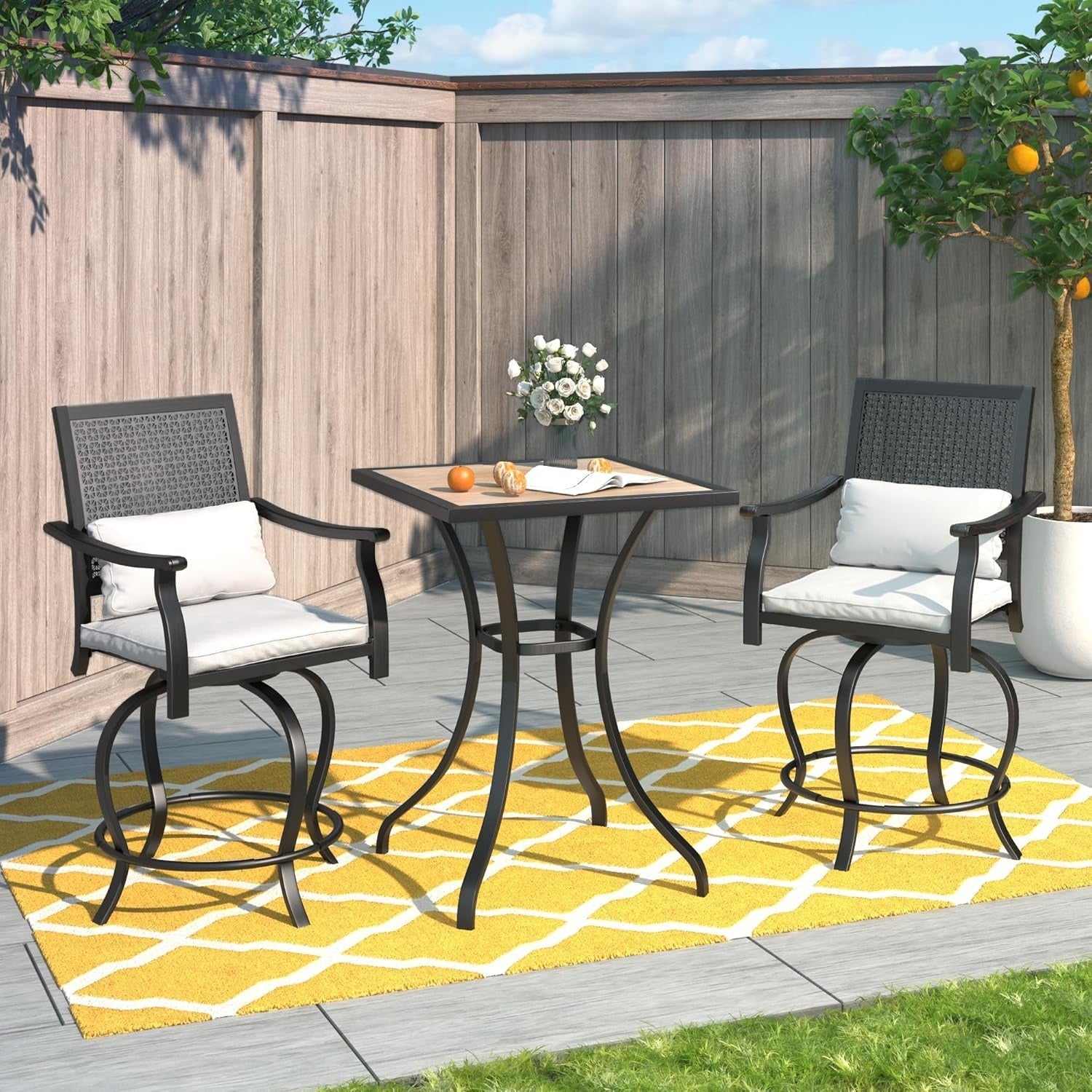 YODOLLA High Top Patio Bar Set Dining Table Set